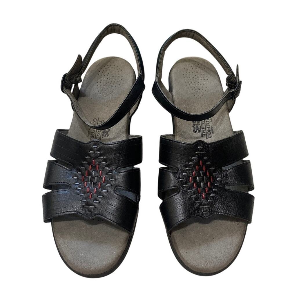 SAS Tripad Comfort Sandals Black Leather Strappy Size 9 N Narrow Vintage USA